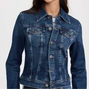 AG Adriano Goldschmied Denim Robyn Jacket Small Alliance Blue Stretch. New with